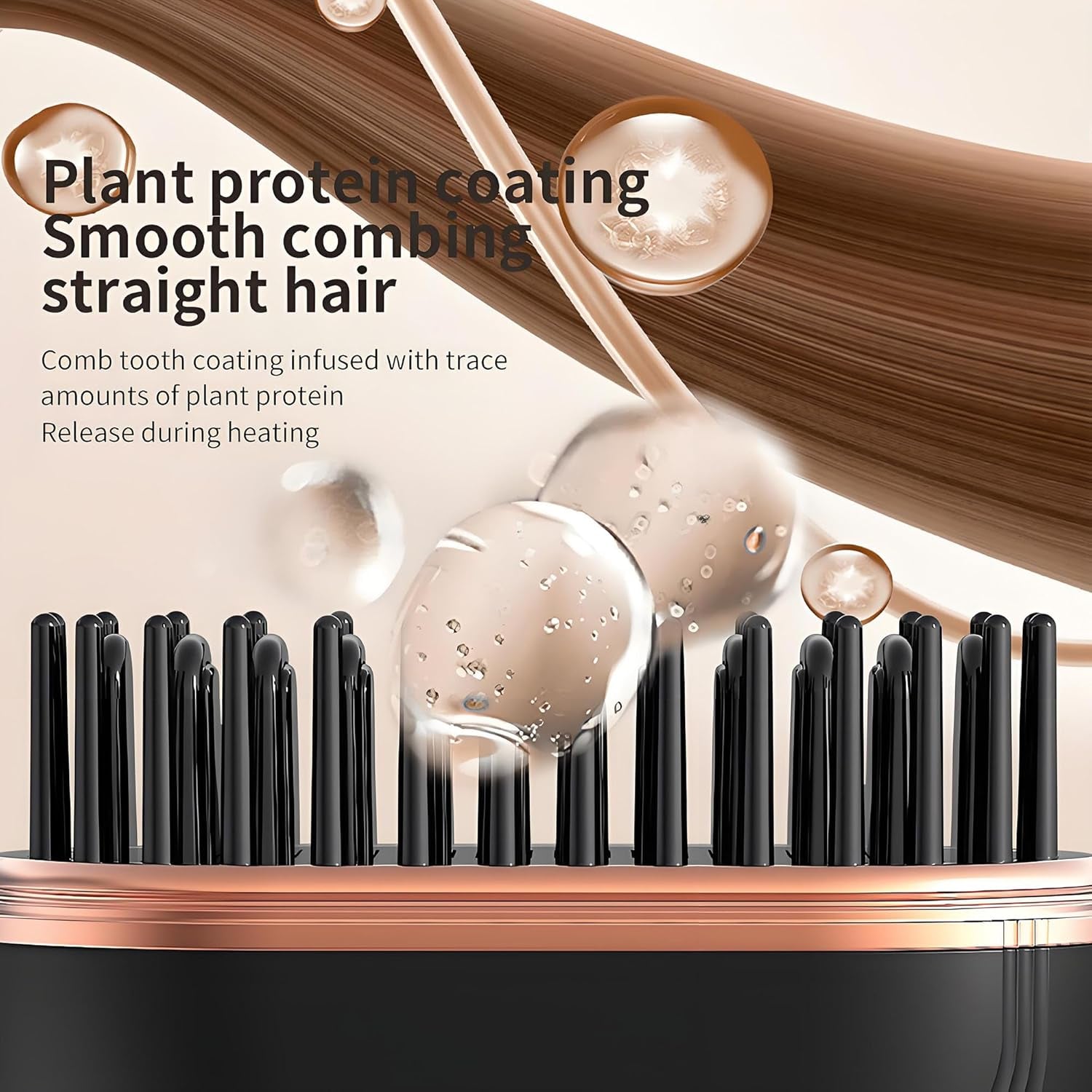 Glambrushs Mini Hair Straightener,Rechargeable Wireless Portable Hair Straightener Brush,3-Speed Temperature Control,Mini Hair Straightener for Women,Idea for Home Travel (Black)